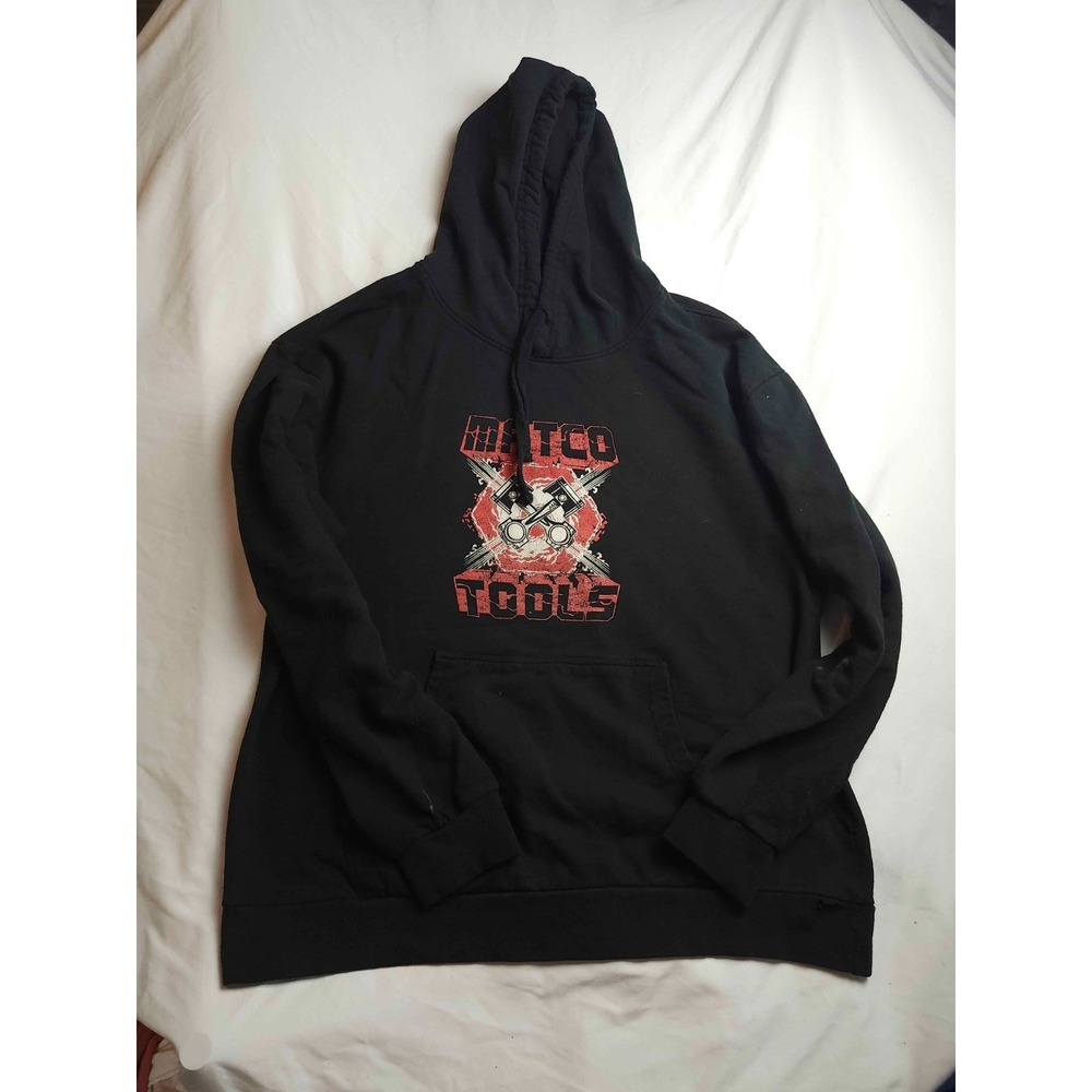 Matco Tools Pullover Hoodie Mens XXL Black Graphic Print Sweatshirt Heavyweight